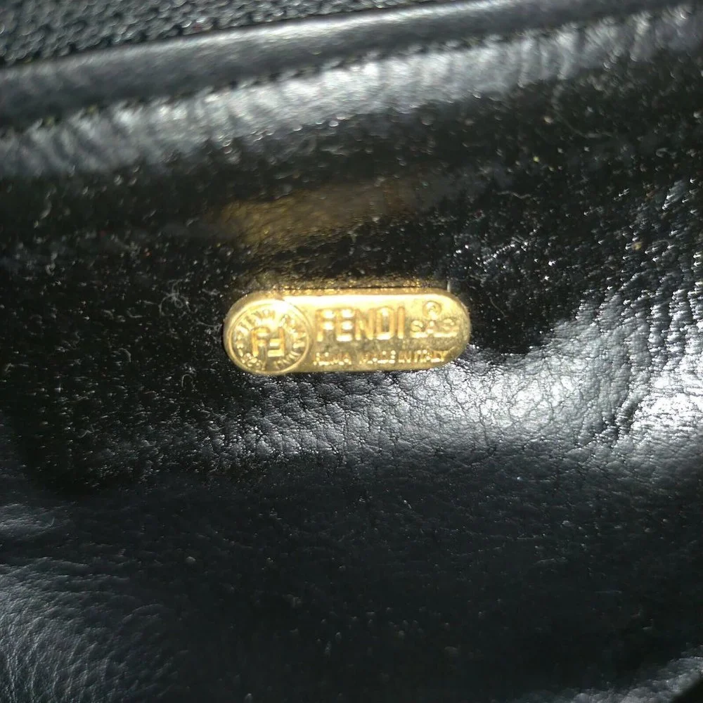 Sold elsewhere - Fendi Mini Pequin Boston Bag Brown Handles - Picture 12 of 16